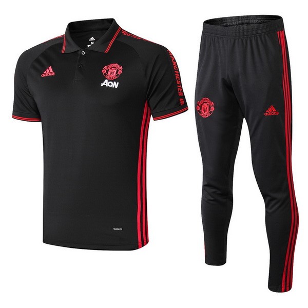 Polo Conjunto Completo Manchester United 2019-20 Negro Rojo